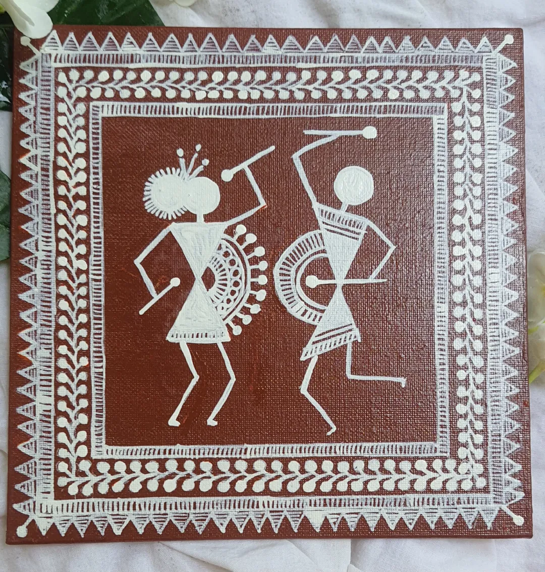 Tribal Dance-Warli (20cm × 20cm)