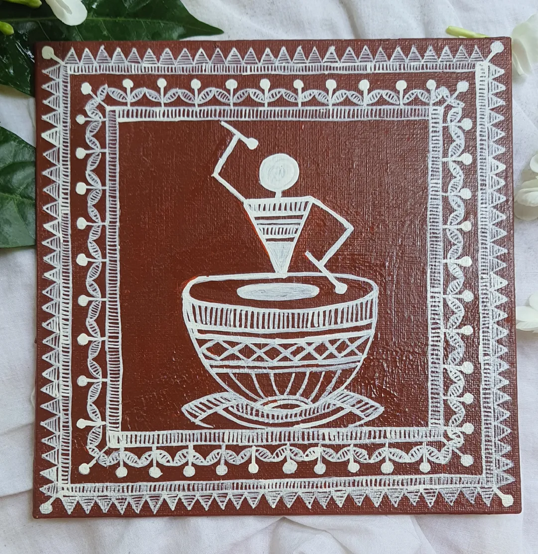 Tribal Music-Warli (20cm × 20cm)