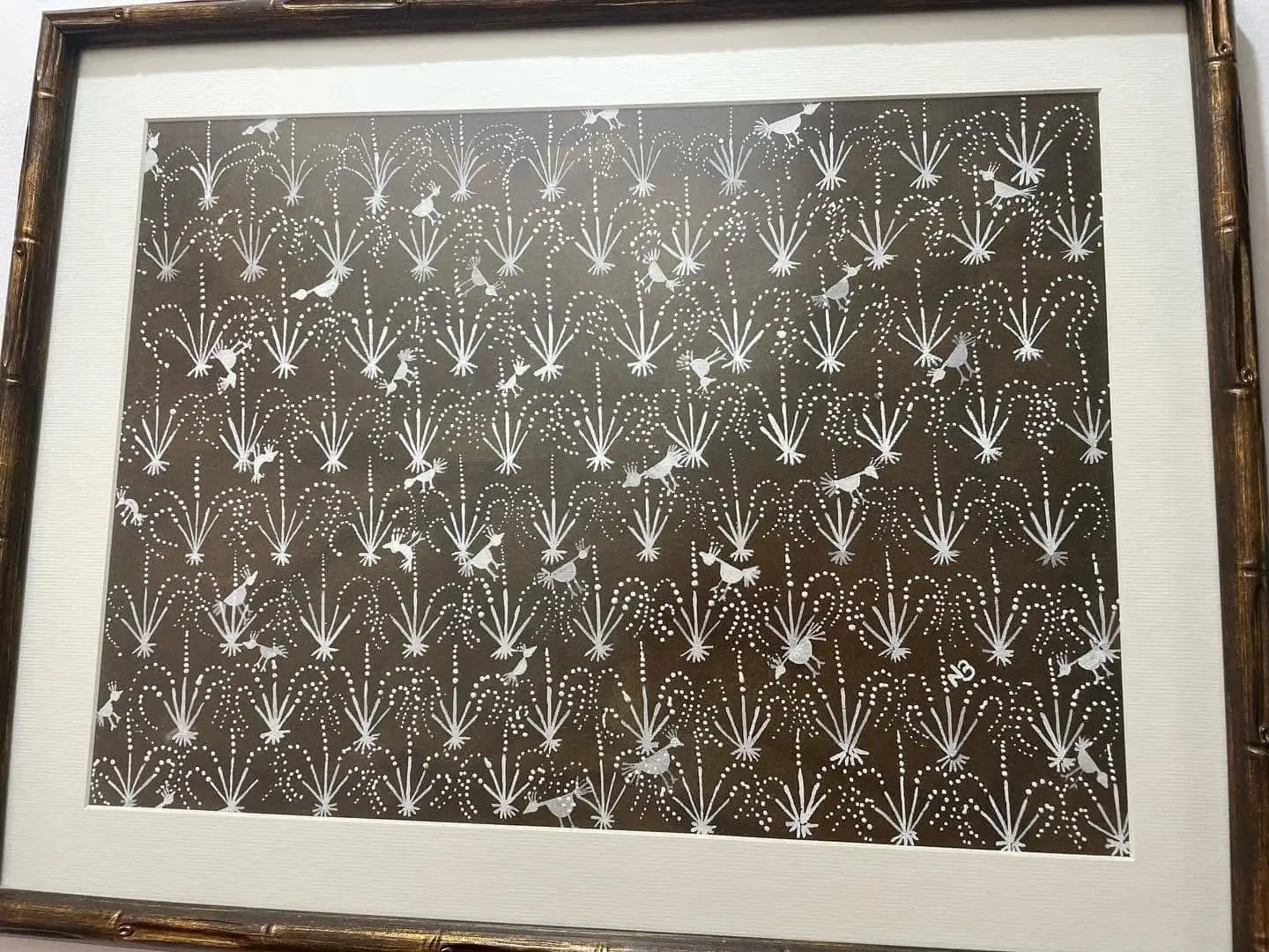 Rhythms of the Warli Fields (12 × 16 inches)