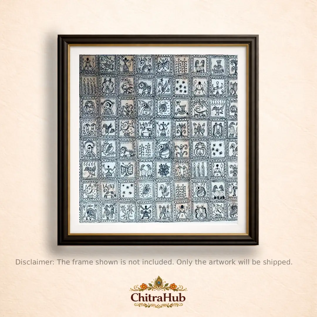 Sacred Symbols - Godna in Mithila (22 × 30 inches)