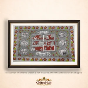 Epic of Rama in Godna Motifs (22 × 30 inches)