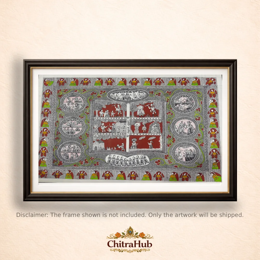 Epic of Rama in Godna Motifs (22 × 30 inches)