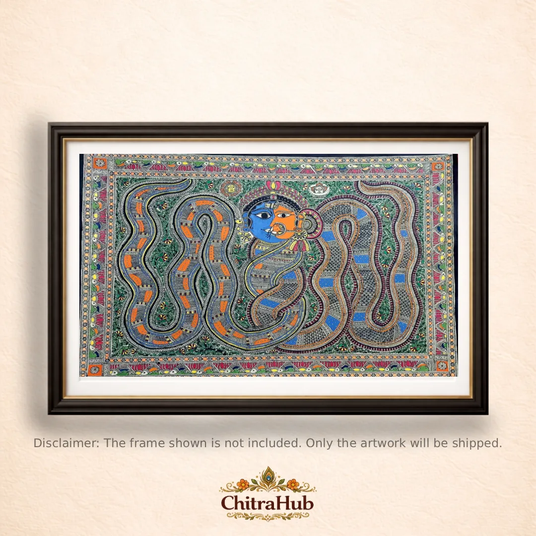 Naag Nagin – Madhubani Kachni Art (22×30 Inches)