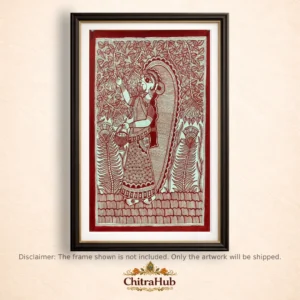 Phool Sangrah– Monochrome Madhubani Painting (15 x 11 inches)