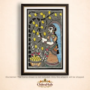 Village Woman – Madhubani Painting (Size: 15 x 11 inches)