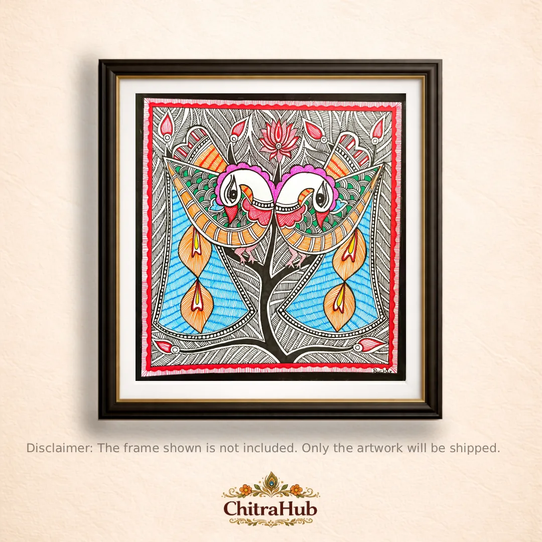The Eternal Trio: A Mithila Harmony(8.2 × 8.2 Inches Each)