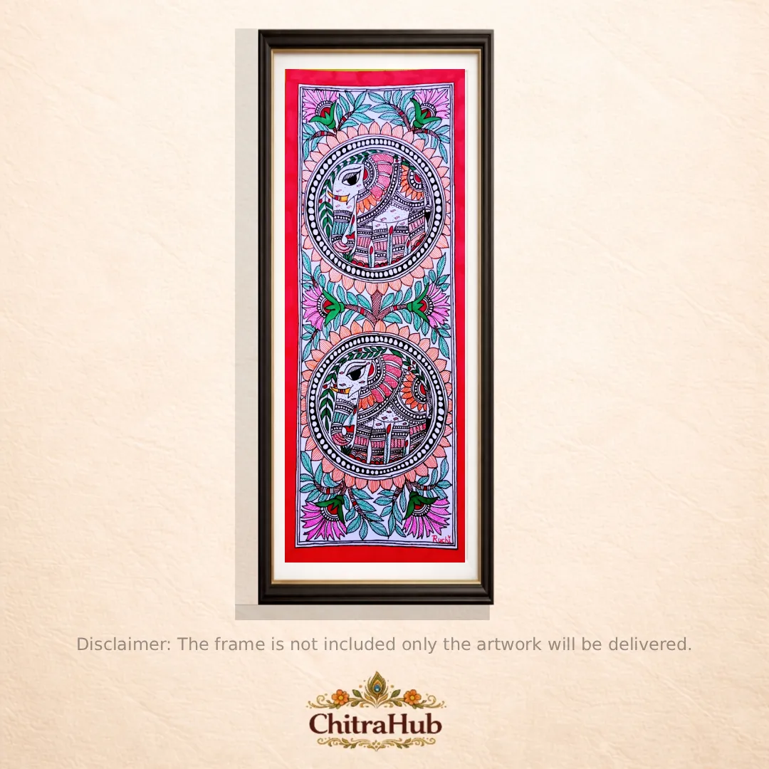 Sacred Echoes of Mithila(11.7 × 5.5 Inches (Each)
