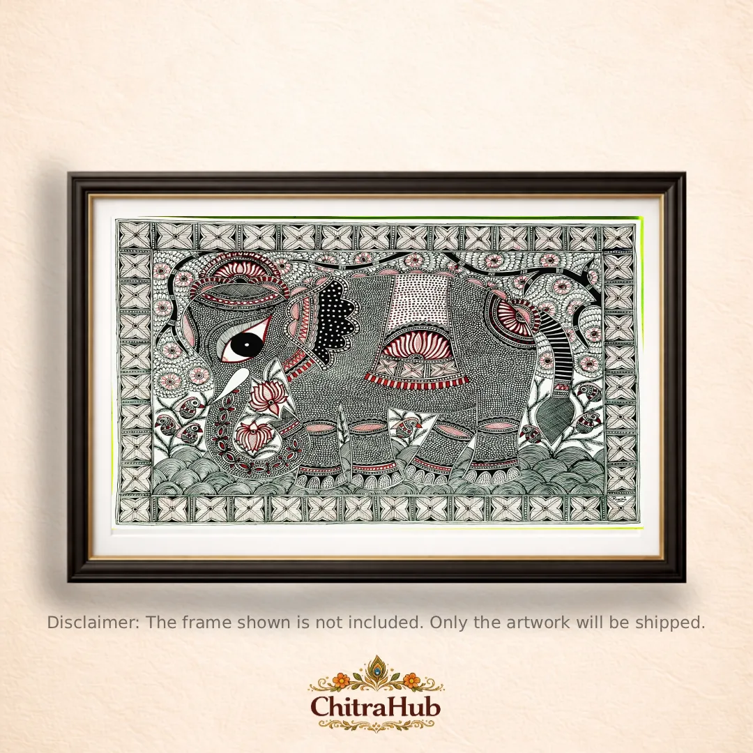 The Auspicious Gajraj(11.7 × 16.5 Inches)
