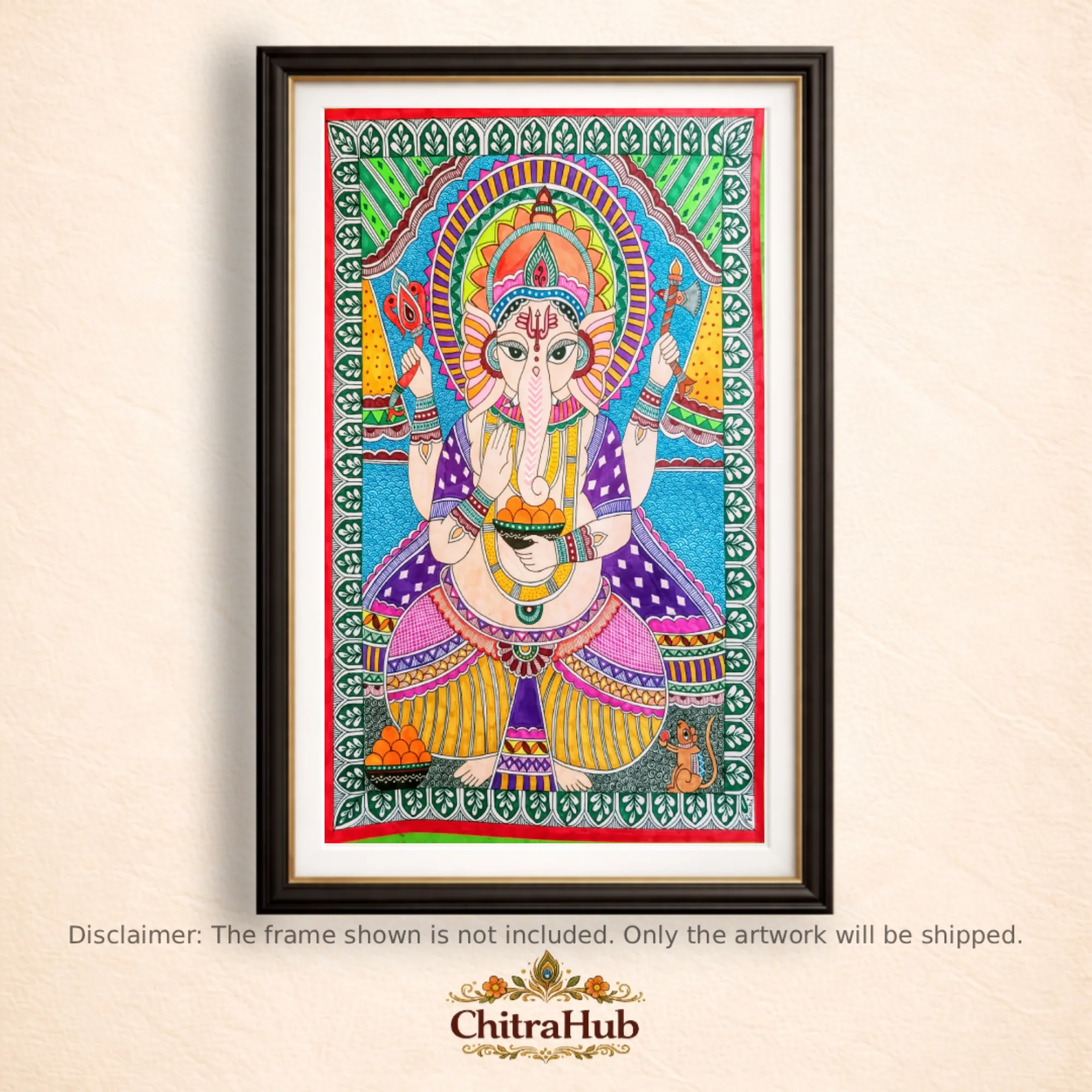 Ganpati Madhubani(11.7 × 16.5 Inches)