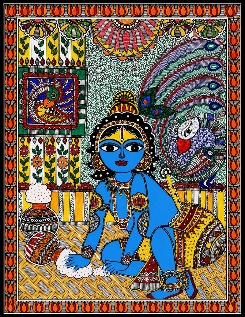 Makhan Chor Krishna_29.5 × 39 cm (11.6 × 15.3 inches approx.)