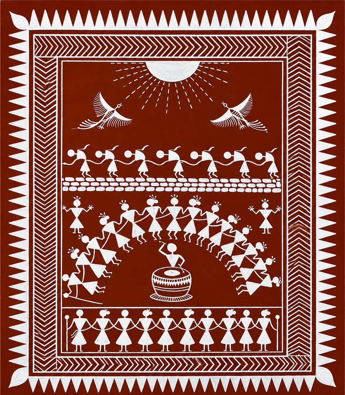 Tribal Dance Celebration_40 × 49 cm (15.7 × 19.3 inches approx.)