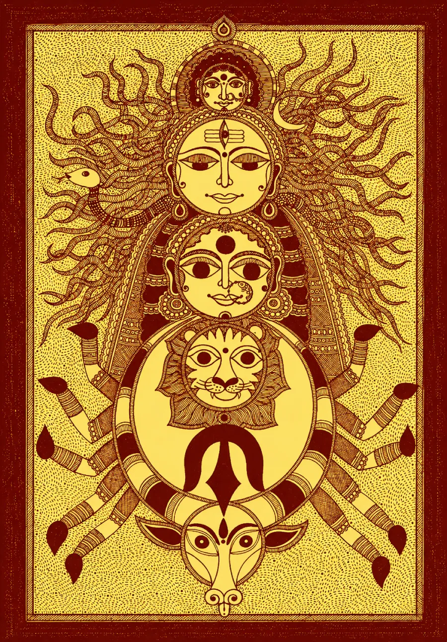 Ardhanarishvara Shakti 42 × 29.5 cm (16.5 × 11.6 inches approx.)