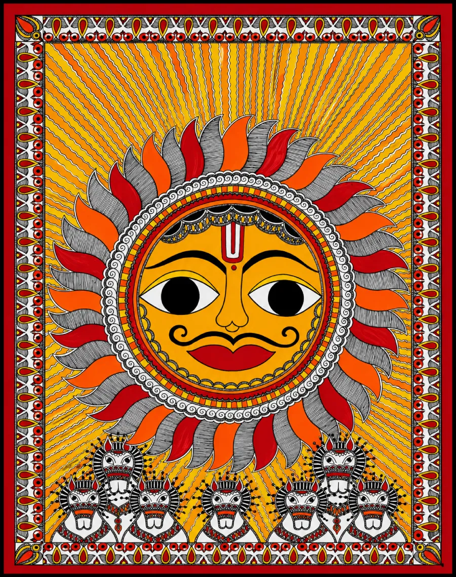 Surya Dev – Radiance of Life (22 × 15 inches)
