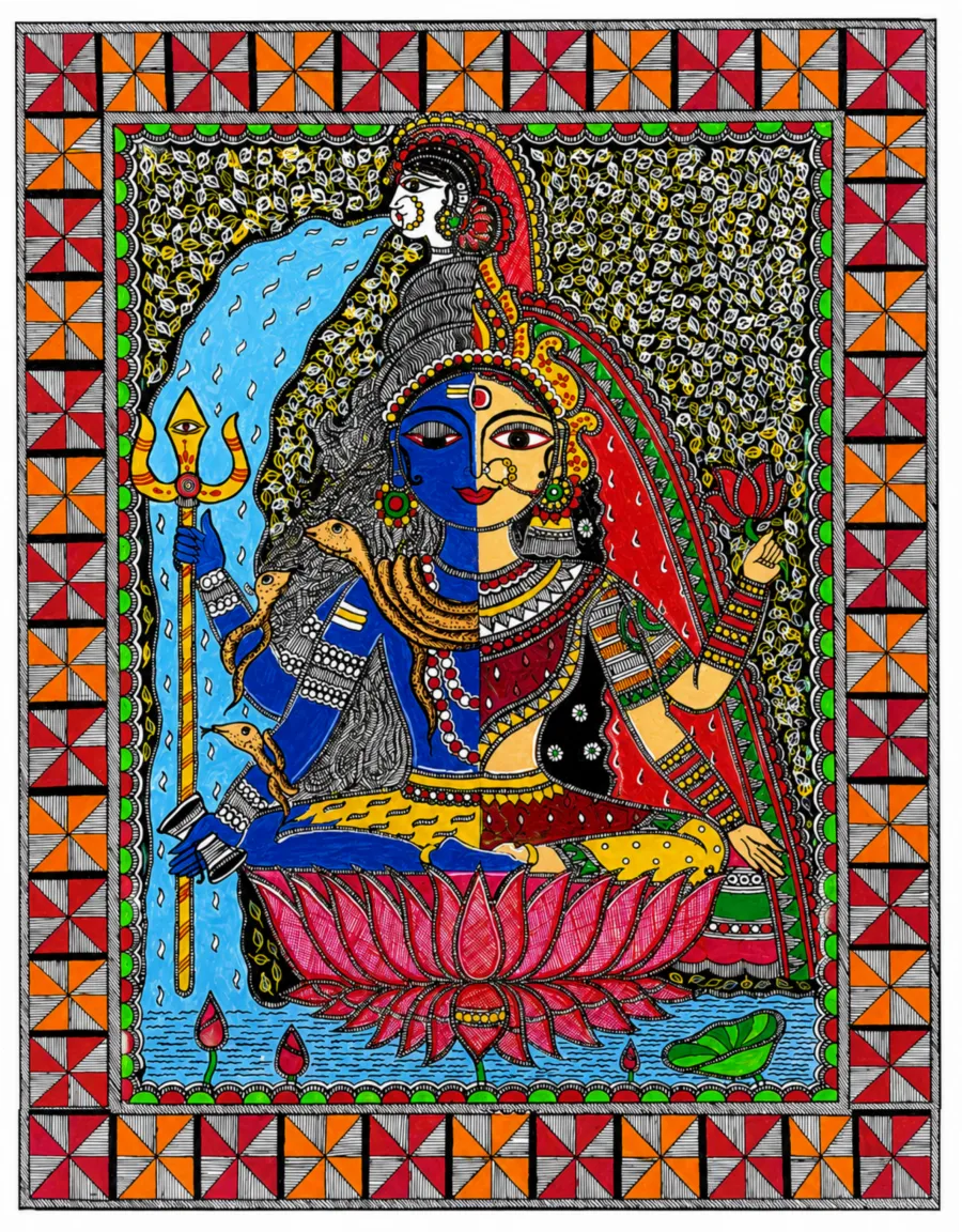 Ardhanarishvara – Divine Balance_29.5 × 39 cm (11.6 × 15.3 inches approx.)