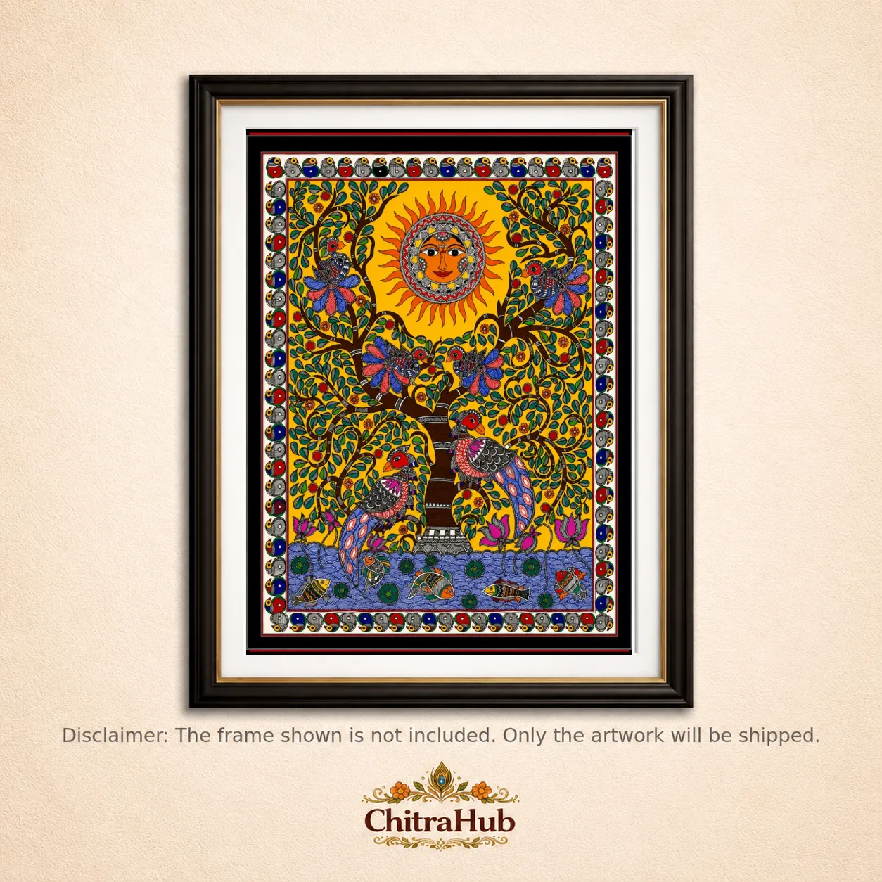 Surya Vriksha – Garden of Life and Harmony (48.5 × 59 cm)