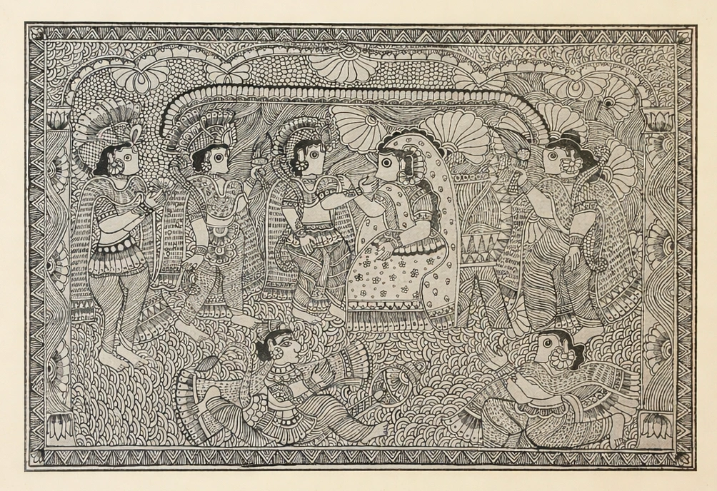 Ram Darbar Godna (22 × 15 inches)