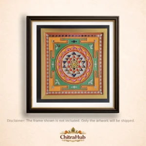 Clay & Cosmos – Sri Yantra in Lippan Art (30 × 30 cm)