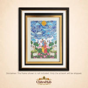 Megh Shyam Ras – Monsoon Melody of Radha Krishna (30 × 42 cm)