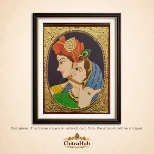 Celestial Love – Radha Krishna in Tanjore Style (45 × 37 cm)