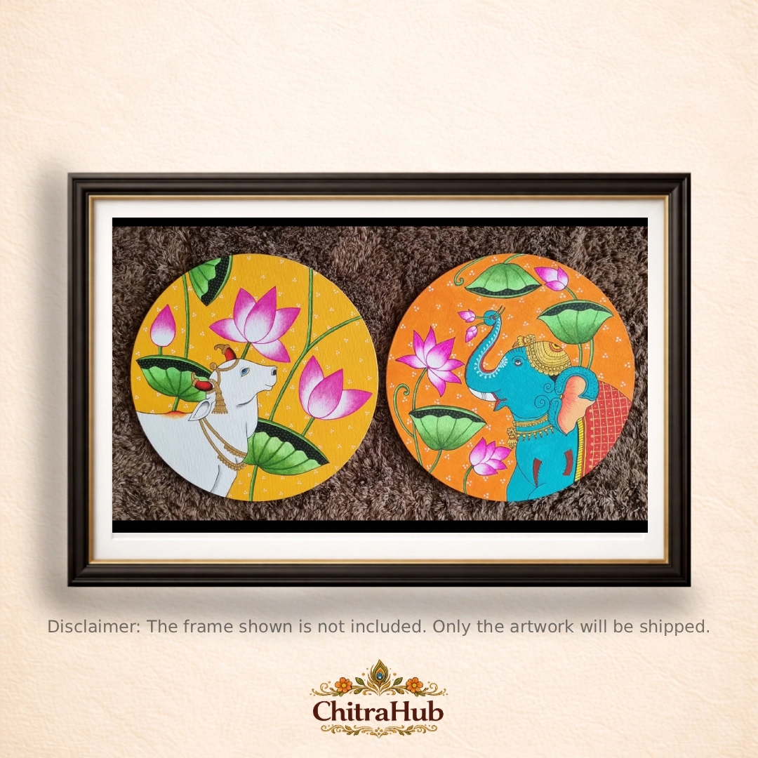 Pichwai Paintings – Sacred Symbols of Nathdwara (30 cm Diameter (each painting)